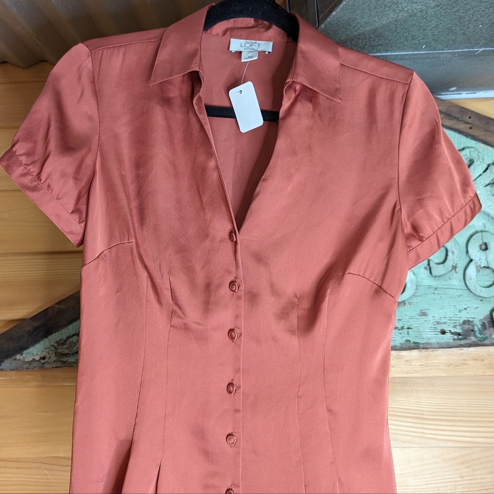 Satin shirt sleeved shirt
